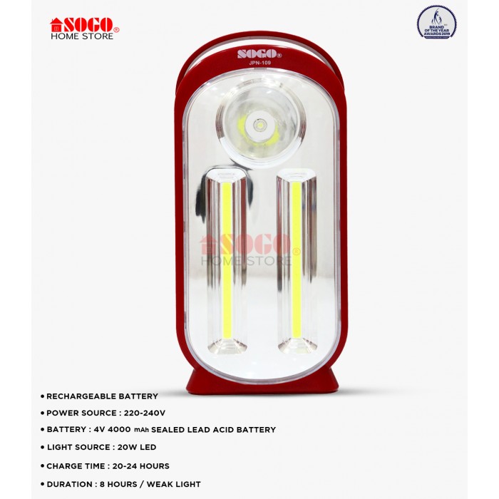 Sogo Rechargeable Emergency Led Lantern Light (JPN-109)