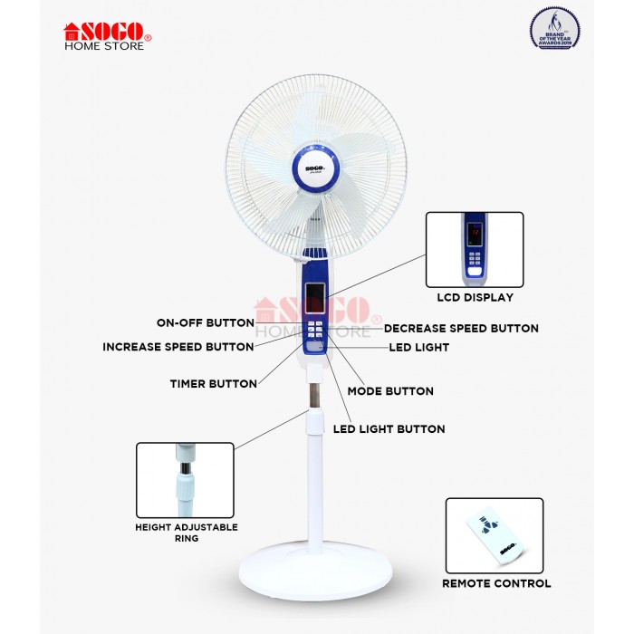 Sogo Rechargeable Floor Fan (JPN-650R)