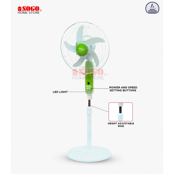 Sogo Dc (12v) Solar Floor Fan (JPN-626)
