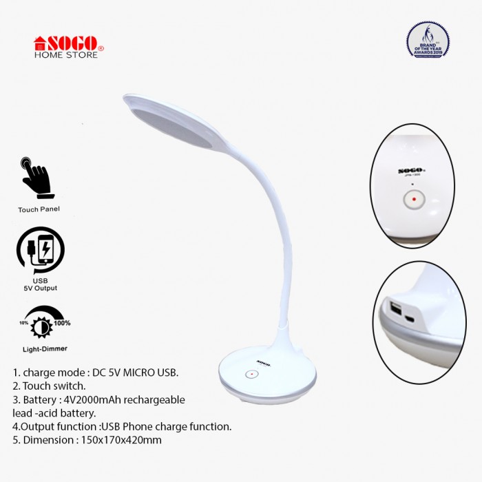Sogo Rechargeable Table Or Desk Lamp (JPN-1300)