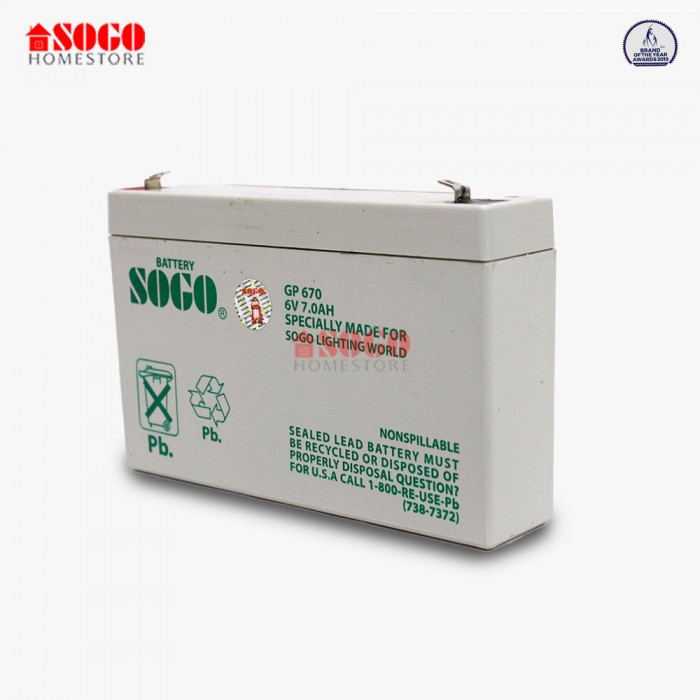 Battery For Sogo Rechargeable Wall Mounted Bracket Fan (JPN-696)