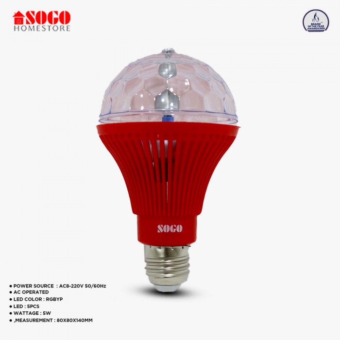 Sogo 5 Led PRISM Revolving Lamp  (E27) Screw Type