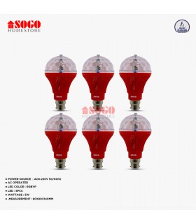 Pack Of 6 Sogo 5 Led PRISM Revolving Lamp (B22) Pin Type