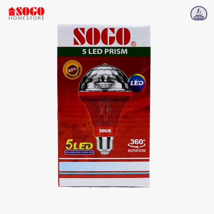 Pack Of 6 Sogo 5 Led PRISM Revolving Lamp (E27) Screw Type