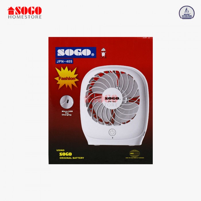 Sogo USB Rechargeable Mini Portable Table Fan (JPN-405)